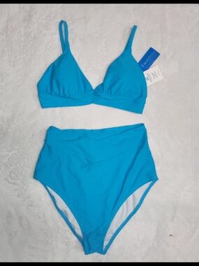Ewedoo Teal High-Waist Bikini Set - Teal
